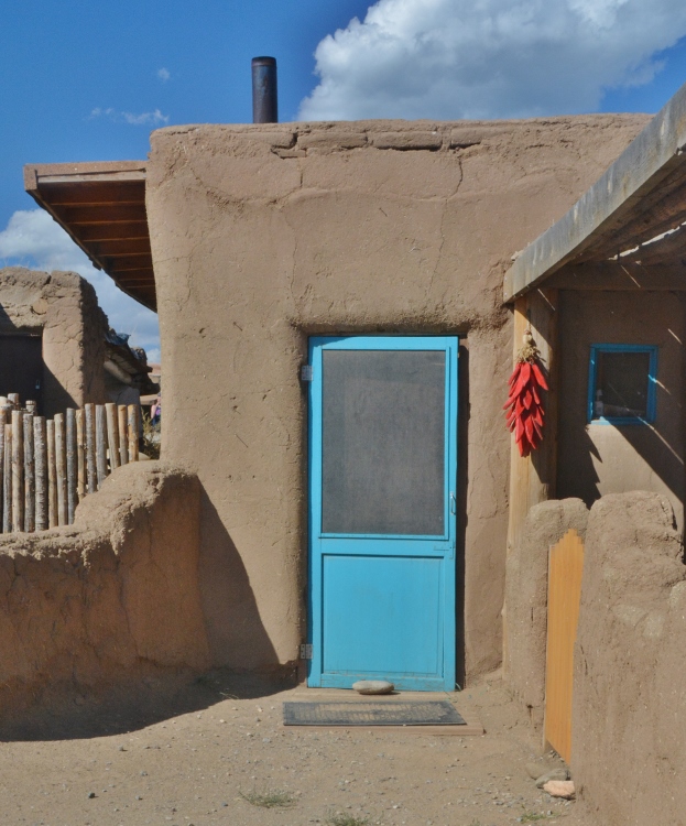 Taos pueblo, blue door